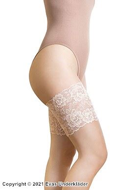 Thigh bands, wide lace edge, anti-chafing, flowers